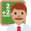 Twitter (Twemoji 14.0)  👨🏽‍🏫  Man Teacher: Medium Skin Tone Emoji