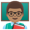 Google (Android 12L)  👨🏽‍🏫  Man Teacher: Medium Skin Tone Emoji