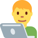 Twitter (Twemoji 14.0)  👨‍💻  Man Technologist Emoji