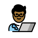 OpenMoji 13.1  👨🏾‍💻  Man Technologist: Medium-dark Skin Tone Emoji