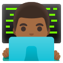 Google (Android 12L)  👨🏾‍💻  Man Technologist: Medium-dark Skin Tone Emoji