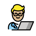 OpenMoji 13.1  👨🏼‍💻  Man Technologist: Medium-light Skin Tone Emoji
