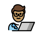 OpenMoji 13.1  👨🏽‍💻  Man Technologist: Medium Skin Tone Emoji
