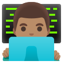 Google (Android 12L)  👨🏽‍💻  Man Technologist: Medium Skin Tone Emoji