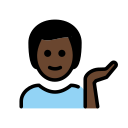 OpenMoji 13.1  💁🏿‍♂️  Man Tipping Hand: Dark Skin Tone Emoji