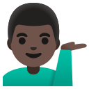 Google (Android 12L)  💁🏿‍♂️  Man Tipping Hand: Dark Skin Tone Emoji