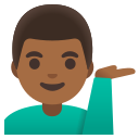 Google (Android 12L)  💁🏾‍♂️  Man Tipping Hand: Medium-dark Skin Tone Emoji