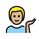OpenMoji 13.1  💁🏼‍♂️  Man Tipping Hand: Medium-light Skin Tone Emoji