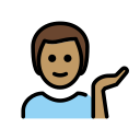 OpenMoji 13.1  💁🏽‍♂️  Man Tipping Hand: Medium Skin Tone Emoji