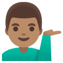 Google (Android 12L)  💁🏽‍♂️  Man Tipping Hand: Medium Skin Tone Emoji