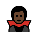 OpenMoji 13.1  🧛🏿‍♂️  Man Vampire: Dark Skin Tone Emoji
