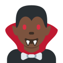 Twitter (Twemoji 14.0)  🧛🏿‍♂️  Man Vampire: Dark Skin Tone Emoji