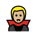OpenMoji 13.1  🧛🏼‍♂️  Man Vampire: Medium-light Skin Tone Emoji