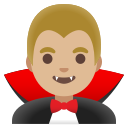 Google (Android 12L)  🧛🏼‍♂️  Man Vampire: Medium-light Skin Tone Emoji