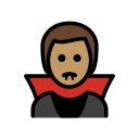 OpenMoji 13.1  🧛🏽‍♂️  Man Vampire: Medium Skin Tone Emoji