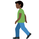 Twitter (Twemoji 14.0)  🚶🏿‍♂️  Man Walking: Dark Skin Tone Emoji