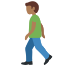 Twitter (Twemoji 14.0)  🚶🏾‍♂️  Man Walking: Medium-dark Skin Tone Emoji