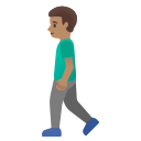 Google (Android 12L)  🚶🏽‍♂️  Man Walking: Medium Skin Tone Emoji