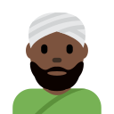 Twitter (Twemoji 14.0)  👳🏿‍♂️  Man Wearing Turban: Dark Skin Tone Emoji
