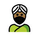 OpenMoji 13.1  👳🏾‍♂️  Man Wearing Turban: Medium-dark Skin Tone Emoji