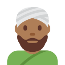Twitter (Twemoji 14.0)  👳🏾‍♂️  Man Wearing Turban: Medium-dark Skin Tone Emoji