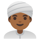 Google (Android 12L)  👳🏾‍♂️  Man Wearing Turban: Medium-dark Skin Tone Emoji