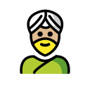 OpenMoji 13.1  👳🏼‍♂️  Man Wearing Turban: Medium-light Skin Tone Emoji