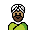 OpenMoji 13.1  👳🏽‍♂️  Man Wearing Turban: Medium Skin Tone Emoji