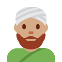 Twitter (Twemoji 14.0)  👳🏽‍♂️  Man Wearing Turban: Medium Skin Tone Emoji