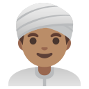 Google (Android 12L)  👳🏽‍♂️  Man Wearing Turban: Medium Skin Tone Emoji