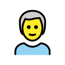 OpenMoji 13.1  👨‍🦳  Man: White Hair Emoji