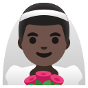 Google (Android 12L)  👰🏿‍♂️  Man With Veil: Dark Skin Tone Emoji