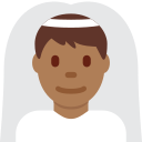 Twitter (Twemoji 14.0)  👰🏾‍♂️  Man With Veil: Medium-dark Skin Tone Emoji