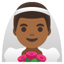 Google (Android 12L)  👰🏾‍♂️  Man With Veil: Medium-dark Skin Tone Emoji