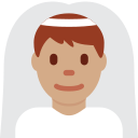 Twitter (Twemoji 14.0)  👰🏽‍♂️  Man With Veil: Medium Skin Tone Emoji