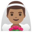 Google (Android 12L)  👰🏽‍♂️  Man With Veil: Medium Skin Tone Emoji