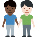 Twitter (Twemoji 14.0)  👨🏿‍🤝‍👨🏻  Men Holding Hands: Dark Skin Tone, Light Skin Tone Emoji