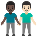 Google (Android 12L)  👨🏿‍🤝‍👨🏻  Men Holding Hands: Dark Skin Tone, Light Skin Tone Emoji