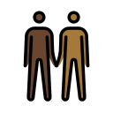 OpenMoji 13.1  👨🏿‍🤝‍👨🏾  Men Holding Hands: Dark Skin Tone, Medium-dark Skin Tone Emoji