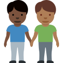 Twitter (Twemoji 14.0)  👨🏿‍🤝‍👨🏾  Men Holding Hands: Dark Skin Tone, Medium-dark Skin Tone Emoji
