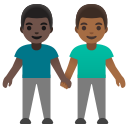 Google (Android 12L)  👨🏿‍🤝‍👨🏾  Men Holding Hands: Dark Skin Tone, Medium-dark Skin Tone Emoji