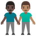 Google (Android 12L)  👨🏿‍🤝‍👨🏽  Men Holding Hands: Dark Skin Tone, Medium Skin Tone Emoji