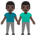 Google (Android 12L)  👬🏿  Men Holding Hands: Dark Skin Tone Emoji