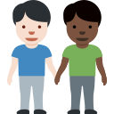 Twitter (Twemoji 14.0)  👨🏻‍🤝‍👨🏿  Men Holding Hands: Light Skin Tone, Dark Skin Tone Emoji