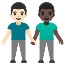 Google (Android 12L)  👨🏻‍🤝‍👨🏿  Men Holding Hands: Light Skin Tone, Dark Skin Tone Emoji