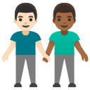 Google (Android 12L)  👨🏻‍🤝‍👨🏾  Men Holding Hands: Light Skin Tone, Medium-dark Skin Tone Emoji