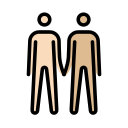 OpenMoji 13.1  👨🏻‍🤝‍👨🏼  Men Holding Hands: Light Skin Tone, Medium-light Skin Tone Emoji