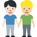 Twitter (Twemoji 14.0)  👨🏻‍🤝‍👨🏼  Men Holding Hands: Light Skin Tone, Medium-light Skin Tone Emoji