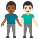 Google (Android 12L)  👨🏾‍🤝‍👨🏻  Men Holding Hands: Medium-dark Skin Tone, Light Skin Tone Emoji