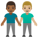 Google (Android 12L)  👨🏾‍🤝‍👨🏼  Men Holding Hands: Medium-dark Skin Tone, Medium-light Skin Tone Emoji